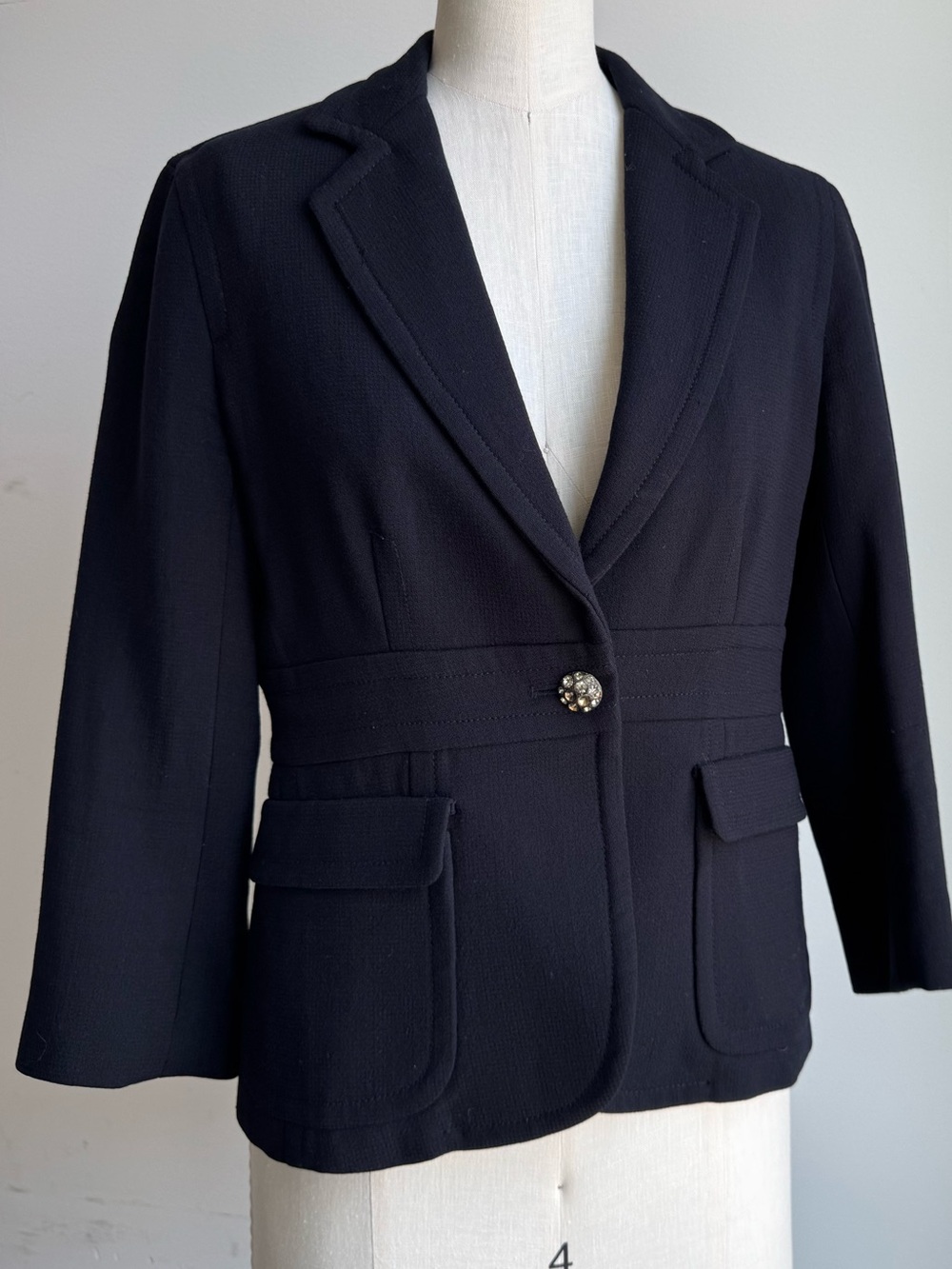 J Crew Single-rhinestone button Blazer